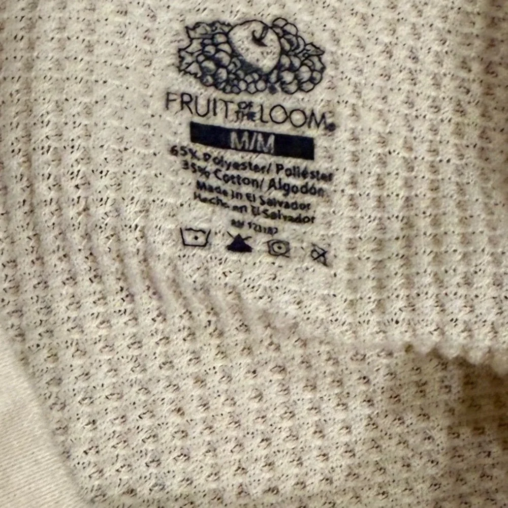 Mens Thermal Shirt Bundle J.E. Morgan Fruit of the Loom Waffle Knit Off White M‎
